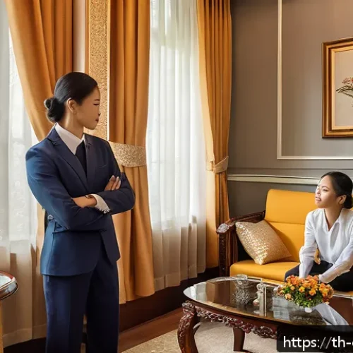 Home 31 상담심리사 업무 중 나타나는 문제 사례 - A warm and inviting counseling room in Bangkok, Thailand, featuring a Thai psychologist attentively ...