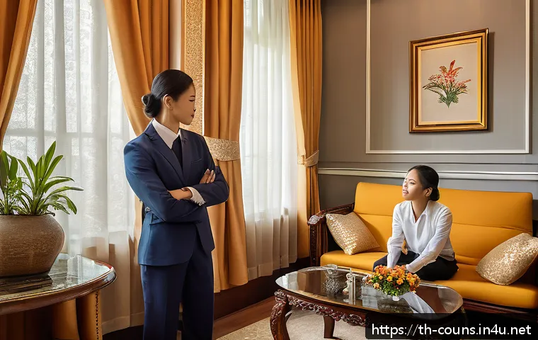 상담심리사 업무 중 나타나는 문제 사례 - A warm and inviting counseling room in Bangkok, Thailand, featuring a Thai psychologist attentively ...