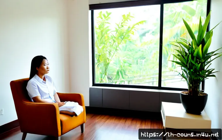 Home 29 상담심리사 직업군별 근무 환경 차이 - Photorealistic Thai counseling psychologist in a calm private therapy office in Bangkok, warmly list...
